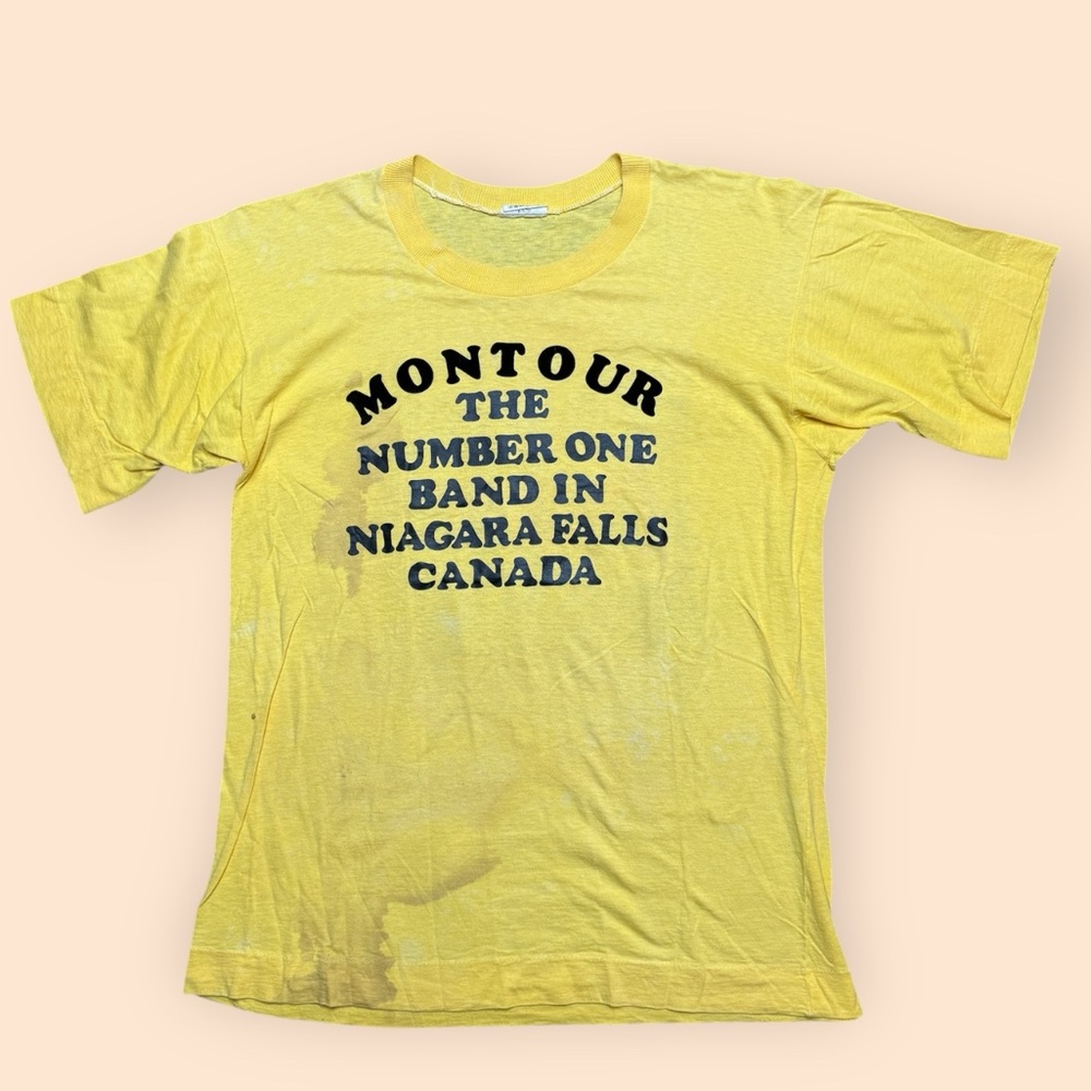 Vintage 1970s Montour High School Band T Shirt Large Yellow Vtg 70s Pittsburgh